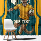 Personalized Wallabies Rugby Window Curtain Australian Wallaby Kangaroo Team Graphic
