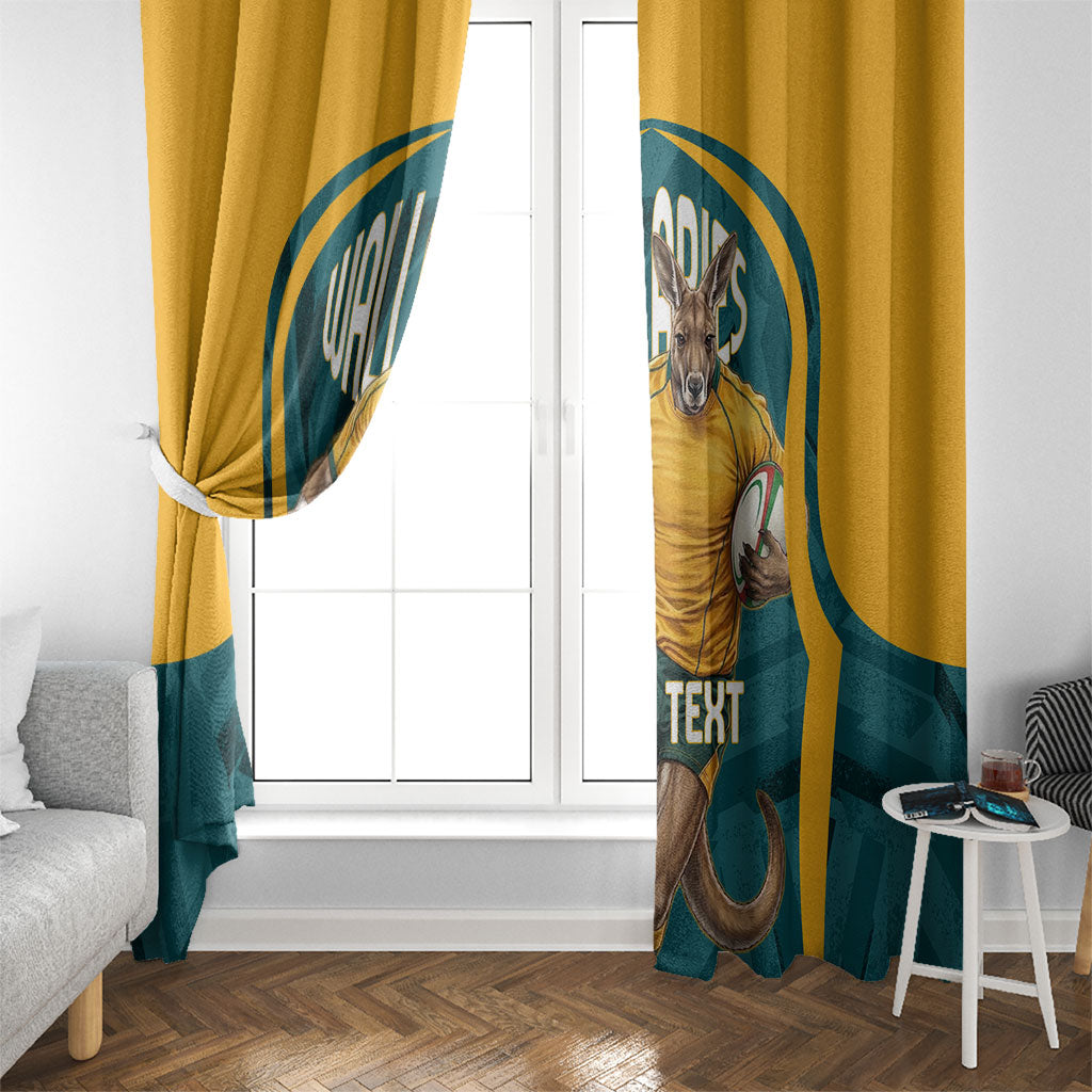 Personalized Wallabies Rugby Window Curtain Australian Wallaby Kangaroo Team Graphic