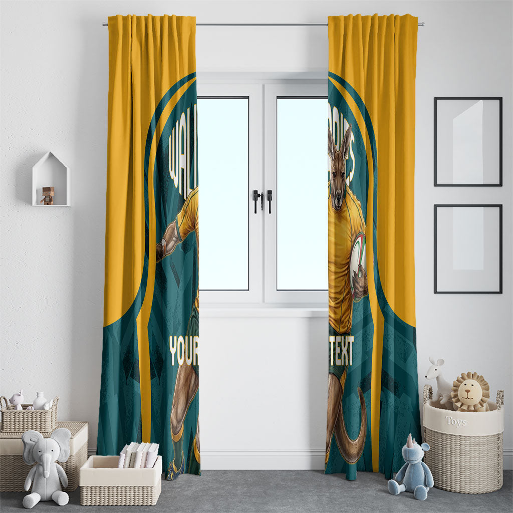 Personalized Wallabies Rugby Window Curtain Australian Wallaby Kangaroo Team Graphic