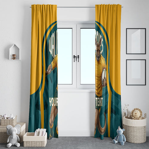 Personalized Wallabies Rugby Window Curtain Australian Wallaby Kangaroo Team Graphic