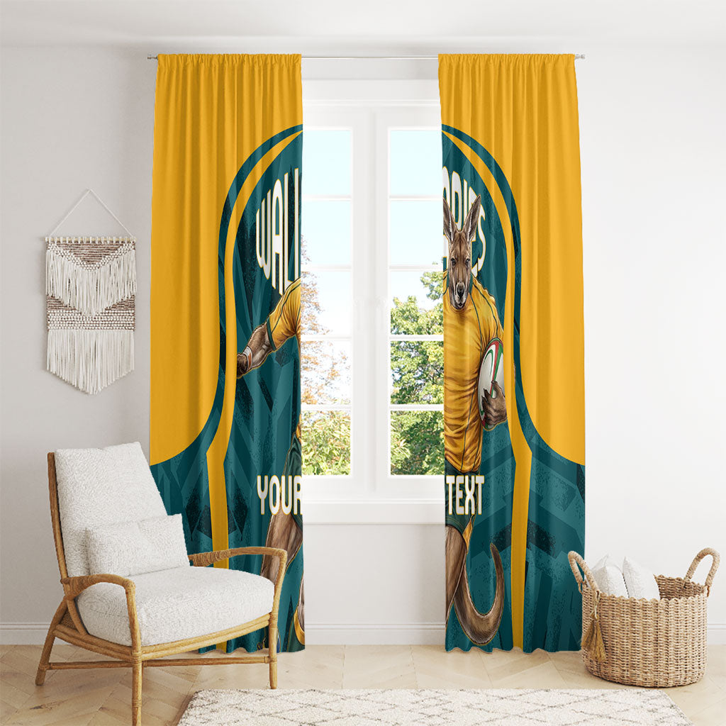 Personalized Wallabies Rugby Window Curtain Australian Wallaby Kangaroo Team Graphic