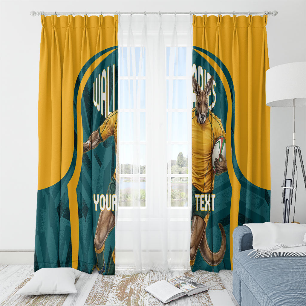 Personalized Wallabies Rugby Window Curtain Australian Wallaby Kangaroo Team Graphic