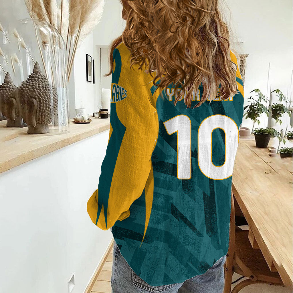 Personalized Wallabies Rugby Women Casual Shirt Australian Wallaby Kangaroo Team Graphic