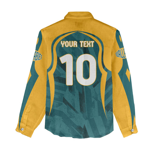 Personalized Wallabies Rugby Women Casual Shirt Australian Wallaby Kangaroo Team Graphic