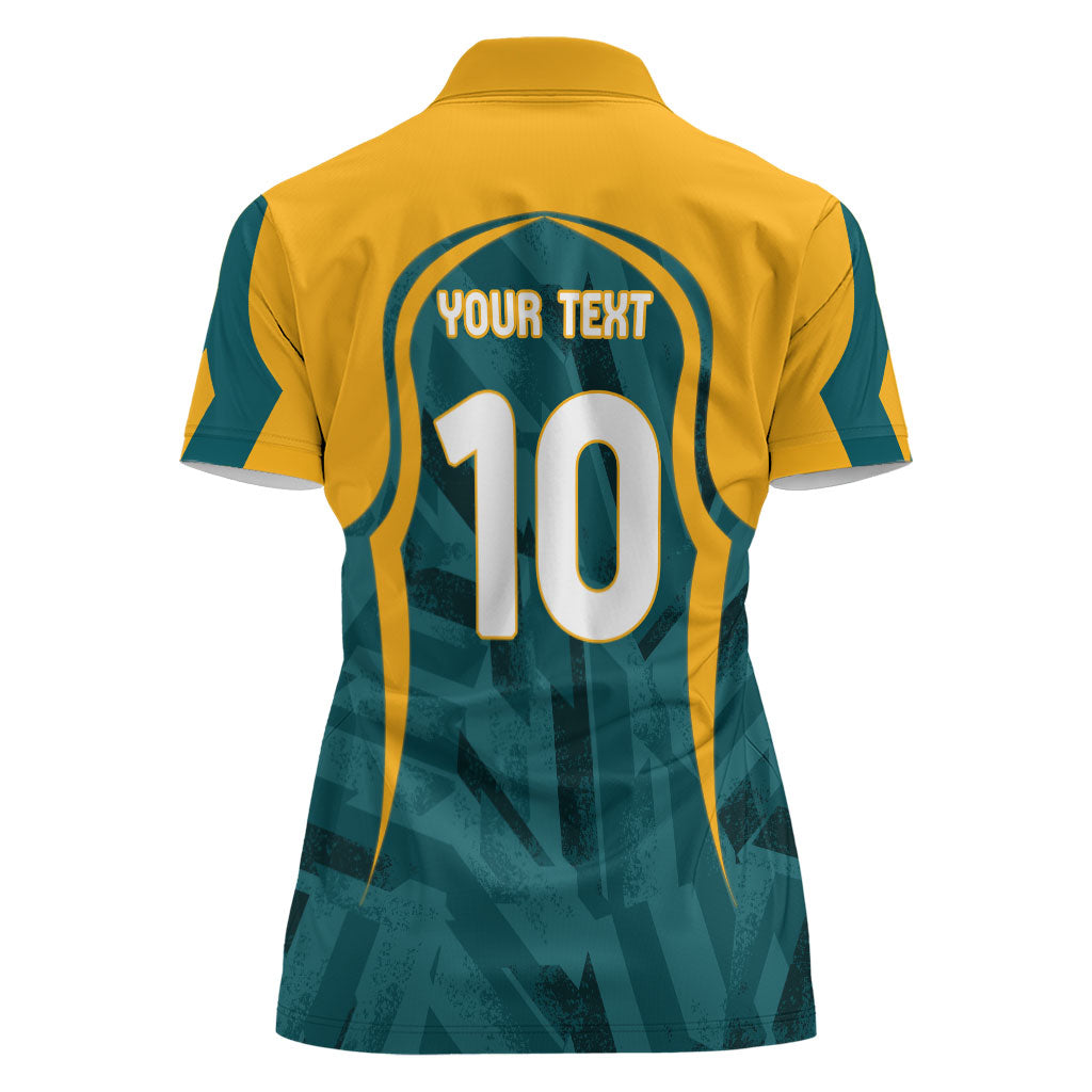Personalized Wallabies Rugby Women Polo Shirt Australian Wallaby Kangaroo Team Graphic