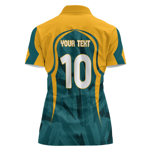 Personalized Wallabies Rugby Women Polo Shirt Australian Wallaby Kangaroo Team Graphic