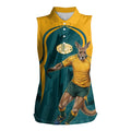 Personalized Wallabies Rugby Women Sleeveless Polo Shirt Australian Wallaby Kangaroo Team Graphic