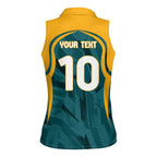 Personalized Wallabies Rugby Women Sleeveless Polo Shirt Australian Wallaby Kangaroo Team Graphic