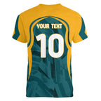 Personalized Wallabies Rugby Women V-Neck T-Shirt Australian Wallaby Kangaroo Team Graphic