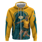 Personalized Wallabies Rugby Zip Hoodie Australian Wallaby Kangaroo Team Graphic