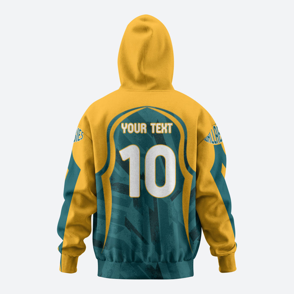 Personalized Wallabies Rugby Zip Hoodie Australian Wallaby Kangaroo Team Graphic