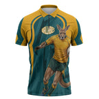 Personalized Wallabies Rugby Zipper Polo Shirt Australian Wallaby Kangaroo Team Graphic