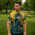 Personalized Wallabies Rugby Zipper Polo Shirt Australian Wallaby Kangaroo Team Graphic