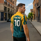 Personalized Wallabies Rugby Zipper Polo Shirt Australian Wallaby Kangaroo Team Graphic