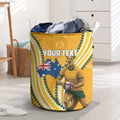 Personalised Australian Rugby Wallabies Laundry Basket Aboriginal Art Kangaroo Player Design