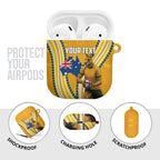 Personalised Australian Rugby Wallabies AirPods Case Aboriginal Art Kangaroo Player Design