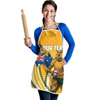 Personalised Australian Rugby Wallabies Apron Aboriginal Art Kangaroo Player Design