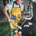 Personalised Australian Rugby Wallabies Apron Aboriginal Art Kangaroo Player Design