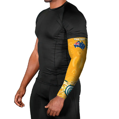 Personalised Australian Rugby Wallabies Arm Sleeves Aboriginal Art Kangaroo Player Design