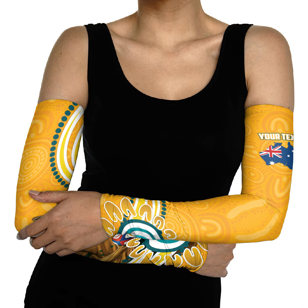 Personalised Australian Rugby Wallabies Arm Sleeves Aboriginal Art Kangaroo Player Design