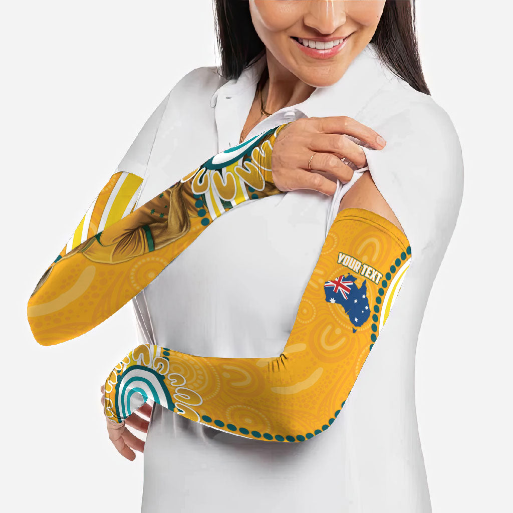 Personalised Australian Rugby Wallabies Arm Sleeves Aboriginal Art Kangaroo Player Design