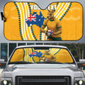 Personalised Australian Rugby Wallabies Auto Sun Shade Aboriginal Art Kangaroo Player Design