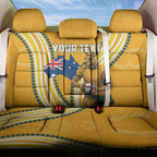 Personalised Australian Rugby Wallabies Back Car Seat Cover Aboriginal Art Kangaroo Player Design
