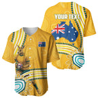 Personalised Australian Rugby Wallabies Baseball Jersey Aboriginal Art Kangaroo Player Design