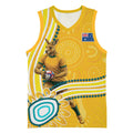 Personalised Australian Rugby Wallabies Basketball Jersey Aboriginal Art Kangaroo Player Design