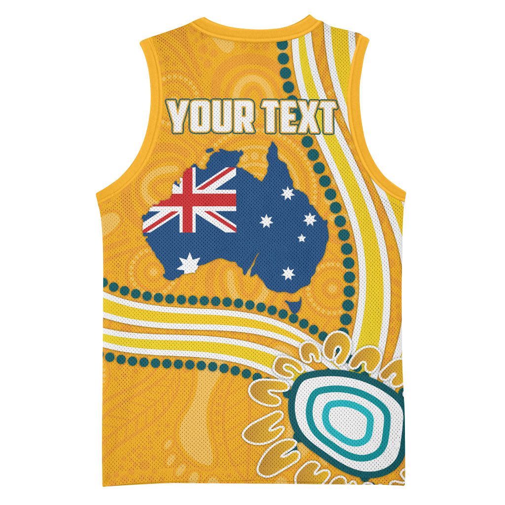 Personalised Australian Rugby Wallabies Basketball Jersey Aboriginal Art Kangaroo Player Design