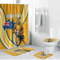 Personalised Australian Rugby Wallabies Bathroom Set Aboriginal Art Kangaroo Player Design
