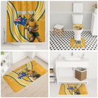 Personalised Australian Rugby Wallabies Bathroom Set Aboriginal Art Kangaroo Player Design