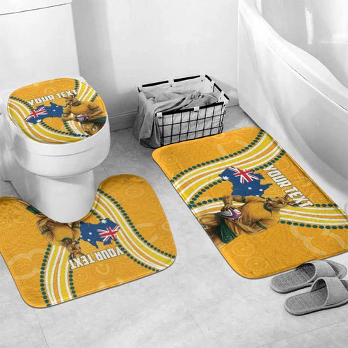 Personalised Australian Rugby Wallabies Bathroom Set Aboriginal Art Kangaroo Player Design