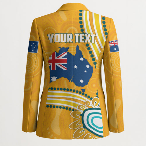 Personalised Australian Rugby Wallabies Blazer Aboriginal Art Kangaroo Player Design