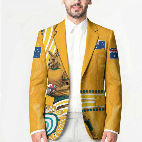 Personalised Australian Rugby Wallabies Blazer Aboriginal Art Kangaroo Player Design