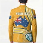 Personalised Australian Rugby Wallabies Blazer Aboriginal Art Kangaroo Player Design