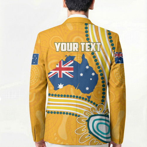 Personalised Australian Rugby Wallabies Blazer Aboriginal Art Kangaroo Player Design