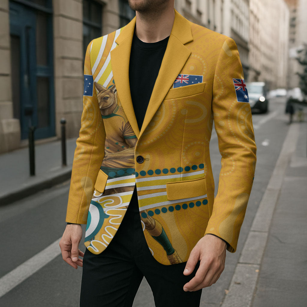 Personalised Australian Rugby Wallabies Blazer Aboriginal Art Kangaroo Player Design
