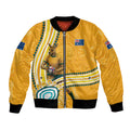Personalised Australian Rugby Wallabies Bomber Jacket Aboriginal Art Kangaroo Player Design