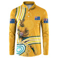 Personalised Australian Rugby Wallabies Button Sweatshirt Aboriginal Art Kangaroo Player Design