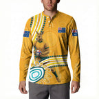 Personalised Australian Rugby Wallabies Button Sweatshirt Aboriginal Art Kangaroo Player Design