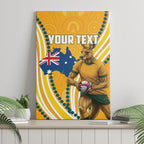 Personalised Australian Rugby Wallabies Canvas Wall Art Aboriginal Art Kangaroo Player Design