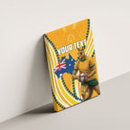 Personalised Australian Rugby Wallabies Canvas Wall Art Aboriginal Art Kangaroo Player Design