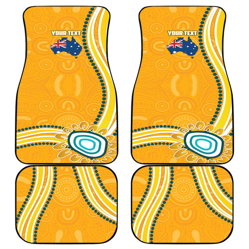 Personalised Australian Rugby Wallabies Car Mats Aboriginal Art Kangaroo Player Design