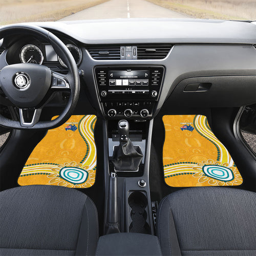 Personalised Australian Rugby Wallabies Car Mats Aboriginal Art Kangaroo Player Design