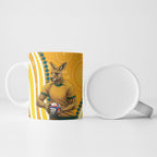 Personalised Australian Rugby Wallabies Ceramic Mug Aboriginal Art Kangaroo Player Design
