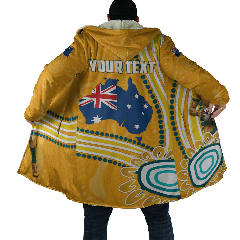 Personalised Australian Rugby Wallabies Cloak Aboriginal Art Kangaroo Player Design
