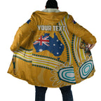 Personalised Australian Rugby Wallabies Cloak Aboriginal Art Kangaroo Player Design