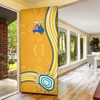 Personalised Australian Rugby Wallabies Door Cover Aboriginal Art Kangaroo Player Design