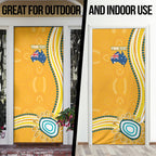 Personalised Australian Rugby Wallabies Door Cover Aboriginal Art Kangaroo Player Design
